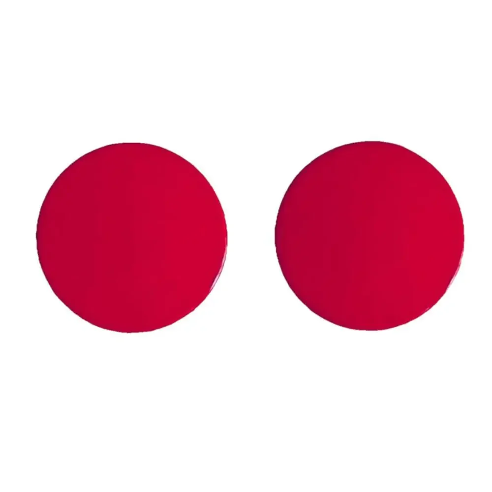 Vtg Red Mid-Century Modern Round Disc Screw-back Clip-on Earrings Dot Geometric